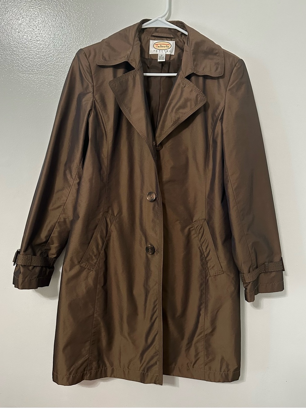 Talbots Petites Brown Lightweight Trench Coat Womens Medium Minimalist Jacket